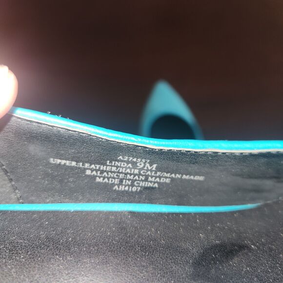 NWOT LOGO by Lori Goldstein Size 9 Linda Pumps Blue Animal Hair Print High Heels - Picture 6 of 7